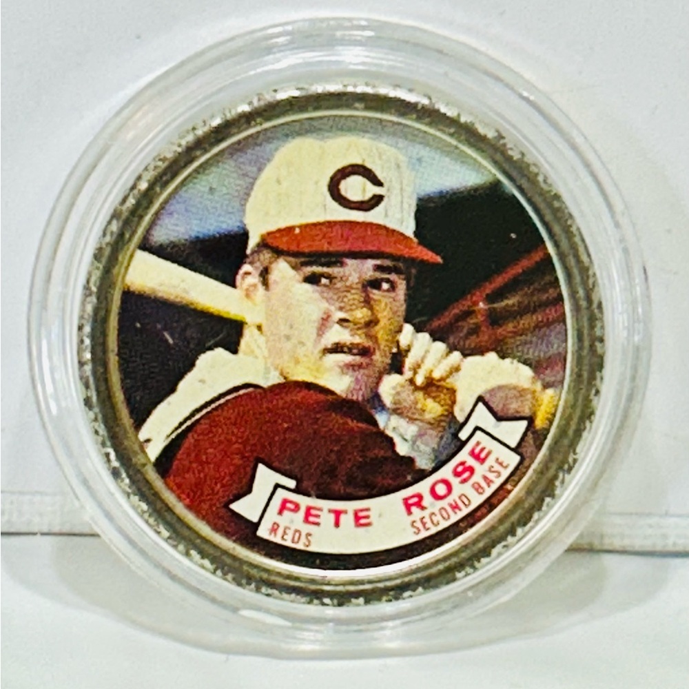 PETE ROSE 1960’s CINCINNATI REDS BASEBALL COIN ORIGINAL CHARLIE HUSTLE !! H.O.F. - Picture 3 of 3
